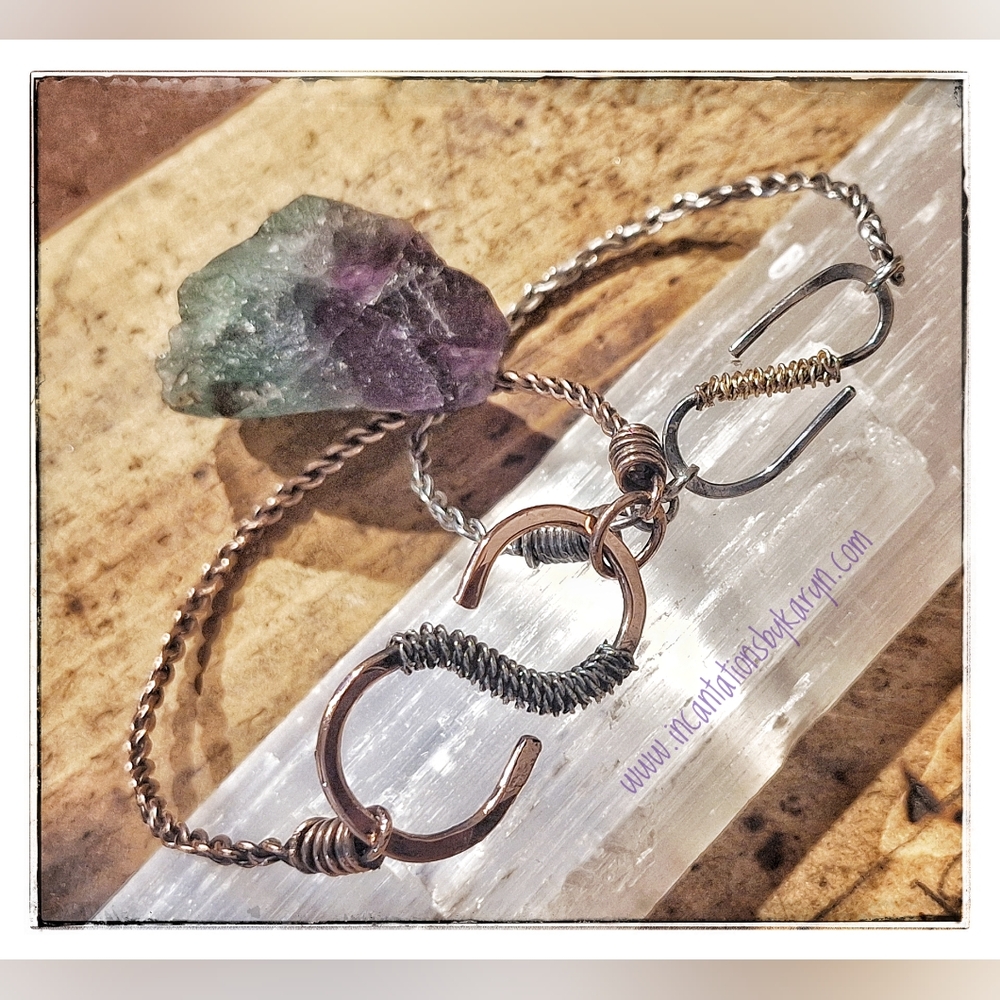 Handmade Copper or sterling rope bracelet